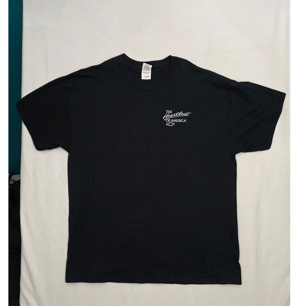 Gildan Chevy Heartbeat of America T-Shirt XL Black Cotton Graphic Americana Tee